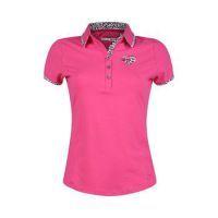 24/7 Derry Print Trimmed Golf Shirt - Hot Pink