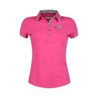 247 derry print trimmed golf shirt hot pink