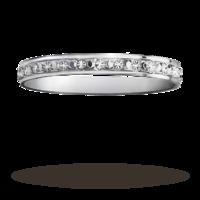 2.5mm ladies diamond cut wedding band in 9 carat white gold - Ring Size P