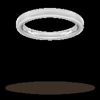 2.5mm Traditional Court Heavy Matt Centre With Grooves Wedding Ring In 9 Carat White Gold