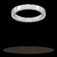 2.5mm Flat Court Heavy Wedding Ring in Sterling Silver- Ring Size P