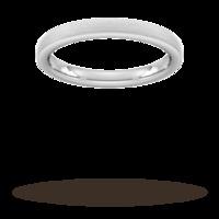 2.5mm Slight Court Extra Heavy polished chamfered edges with matt centre Wedding Ring in Platinum - Ring Size O