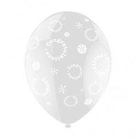 25 Congratulations Printed Clear Latex Balloons - 14\