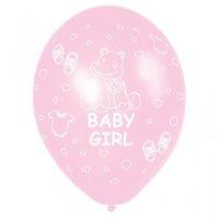 25 Printed Latex Balloons - Baby Girl - 27.5cm