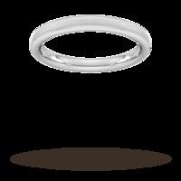 25mm flat court heavy matt finished wedding ring in 18 carat white gol ...