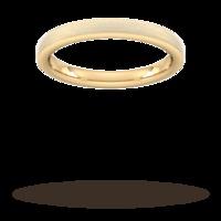 2.5mm Slight Court Standard polished chamfered edges with matt centre Wedding Ring in 9 Carat Yellow Gold - Ring Size J