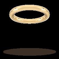 25mm slight court standard milgrain edge wedding ring in 18 carat yell ...
