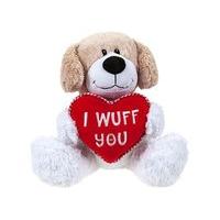 25cm I Wuff You Puppy With Loveheart Soft Cuddly Toy