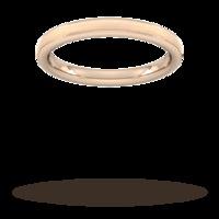 2.5mm Slight Court Standard matt centre with grooves Wedding Ring in 18 Carat Rose Gold - Ring Size K