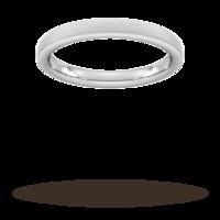 2.5mm Traditional Court Heavy Polished Chamfered Edges With Matt Centre Wedding Ring In 9 Carat White Gold