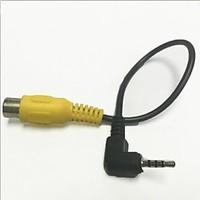 2.5mm Male to RCA Female Adapter Cable for GPS AV-IN - Black Yellow