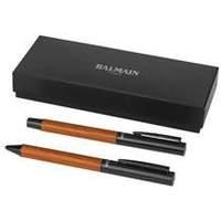 25 x Personalised Woodgrain Duo Pen Set - National Pens