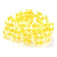 25mm gingham flower shaped padded trimming yellow