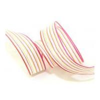 25mm calabria wired edge decorative ribbon pink lime