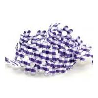 25mm gingham flower shaped padded trimming purple