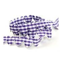 25mm gingham heart shaped padded trimming purple