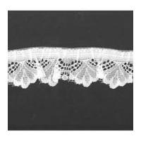 25mm frilled gathered nylon lace trimming white