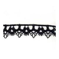 25mm decorative guipure lace trimming black