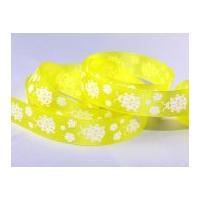 25mm Wire Edge Ladybird Ribbon Lemon Yellow