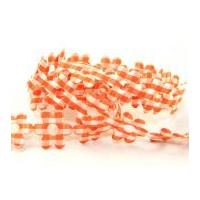 25mm gingham flower shaped padded trimming orange