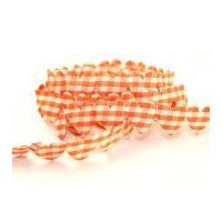 25mm Gingham Heart Shaped Padded Trimming Orange