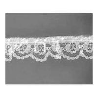 25mm Frilled Gathered Nylon Lace Trimming White