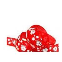 25mm wire edge ladybird ribbon red