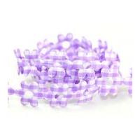 25mm Gingham Flower Shaped Padded Trimming Lilac