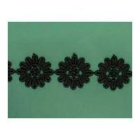 25mm Daisy Guipure Lace Trimming Black