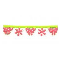 25mm butterflies flowers garland ribbon pink