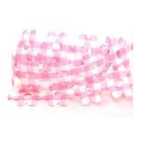 25mm gingham flower shaped padded trimming pink