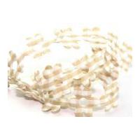 25mm Gingham Flower Shaped Padded Trimming Beige