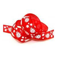 25mm Wire Edge Ladybird Ribbon Red