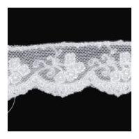 25mm Flat Tulle Lace Trimming White