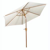 2.5m Wood Look Crank Parasol in Ivory