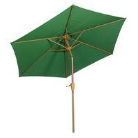 2.5m Wood Look Crank Parasol in Green