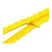 25mm Case Fancy Lace Zip on the Roll Yellow