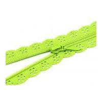25mm Case Fancy Lace Zip on the Roll Lime Green