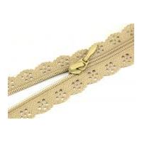 25mm Case Fancy Lace Zip on the Roll Beige