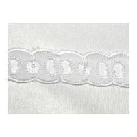 25mm Essential Trimmings Broderie Anglaise Lace Trimming White