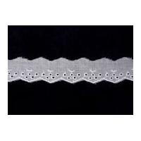 25mm essential trimmings broderie anglaise lace trimming white