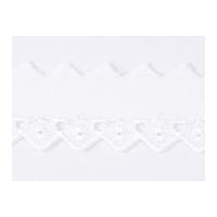 25mm essential trimmings broderie anglaise lace trimming white