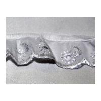 25mm Essential Trimmings Frilled Broderie Anglaise Lace Trimming White