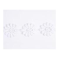 25mm Essential Trimmings Floral Guipure Lace Trimming White