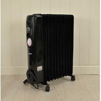 2500 Watt Oil Filled 11 Fin Radiator in Black by Kingfisher