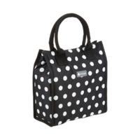 25 x 10 x 24cm 4l Black Polka Dot Coolmovers Handbag Style Lunch Bag