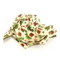 25mm christmas teddies print cotton bias binding tape cream