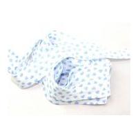 25mm Heart Print Cotton Bias Binding Tape Blue