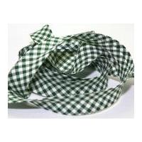 25mm gingham cotton bias binding tape green