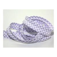 25mm Gingham Cotton Bias Binding Tape Lilac